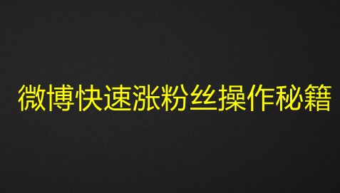 图片[1]-微博快速涨粉丝操作秘籍-夜鱼资源网